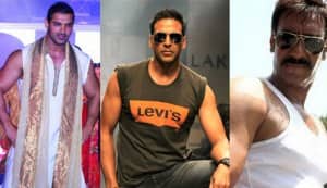 B-town hunks: too beefy for their shirts!
