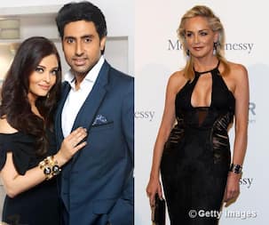 Why are Aishwarya Rai Bachchan and Abhishek Bachchan meeting Sharon Stone in Mumbai?