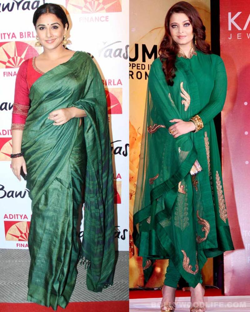 Navratri special: Aishwarya Rai Bachchan and Vidya Balan look classy in green!