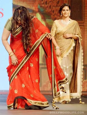 Poonam Dhillon trips during Vikram Phadnis’ show – View pics!