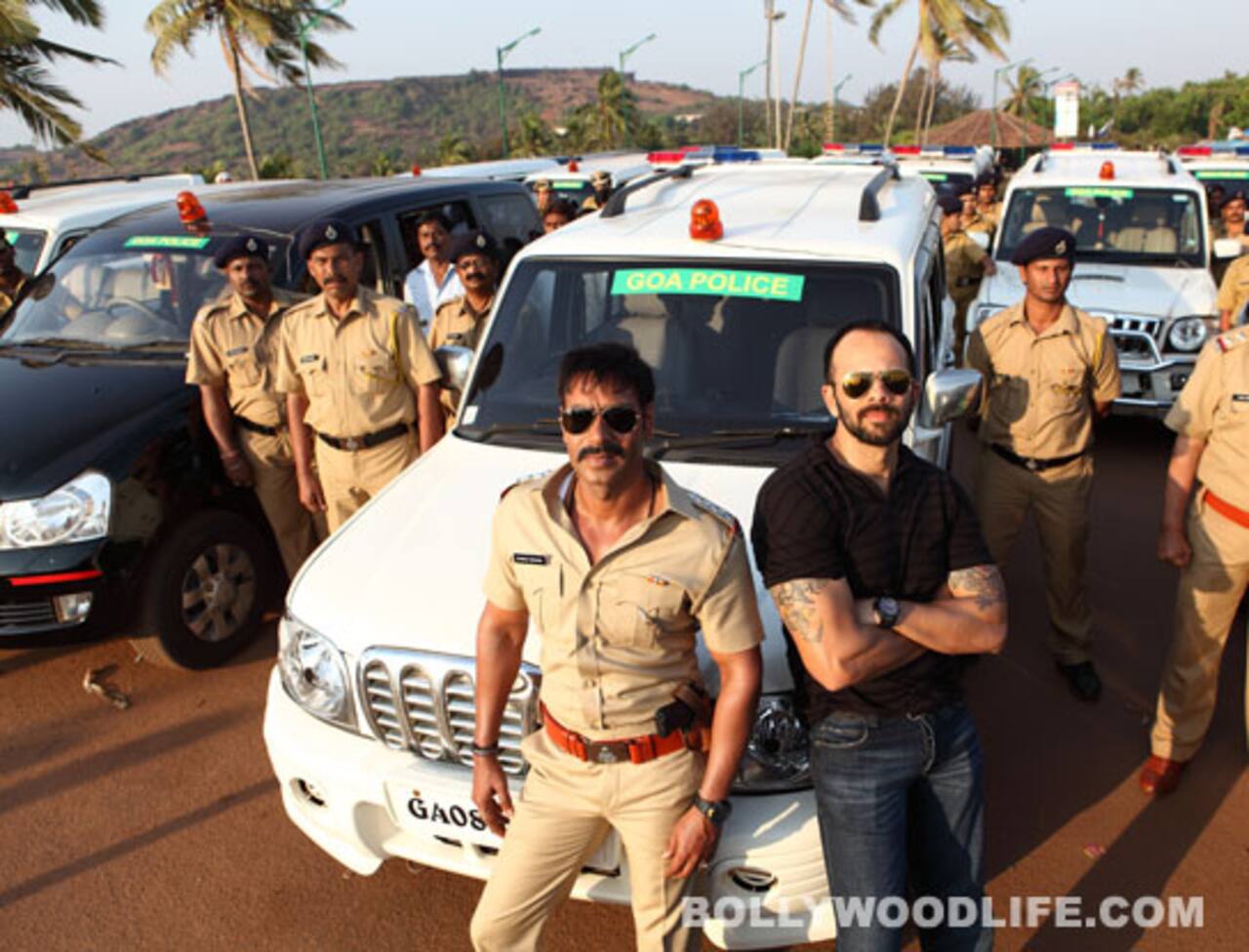 Ajay Devgn and Rohit Shetty play a prank on crew members of Singham Returns - Bollywood News & Gossip, Movie Reviews, Trailers & Videos at Ajay Devgn and Rohit Shetty play a prank on crew members of Singham Returns - Bollywood News & Gossip, Movie Reviews, Trailers & Videos at
