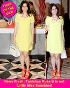 Fined of the day: Tanishaa Mukerji's orange and yellow mix gives us the blues!