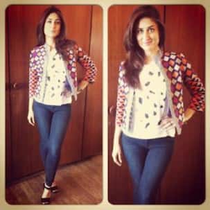 Spotted: Kareena Kapoor Khan strikes a sexy pose during Singham Returns promotions!