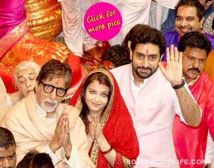 Ganesh Festival 2014: Amitabh Bachchan, Abhishek Bachchan and Aishwarya Rai Bachchan seek blessings from Lalbaugcha Raja!