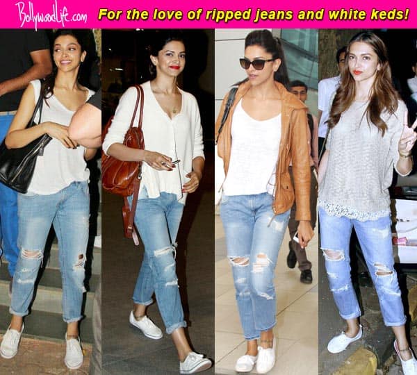 Deepika Padukone repeats her ripped jeans and white keds, for the ...