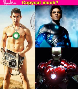 In PK, is Aamir Khan trying to copy Shah Rukh Khan from RA One and Robert Downey Jr from Ironman?