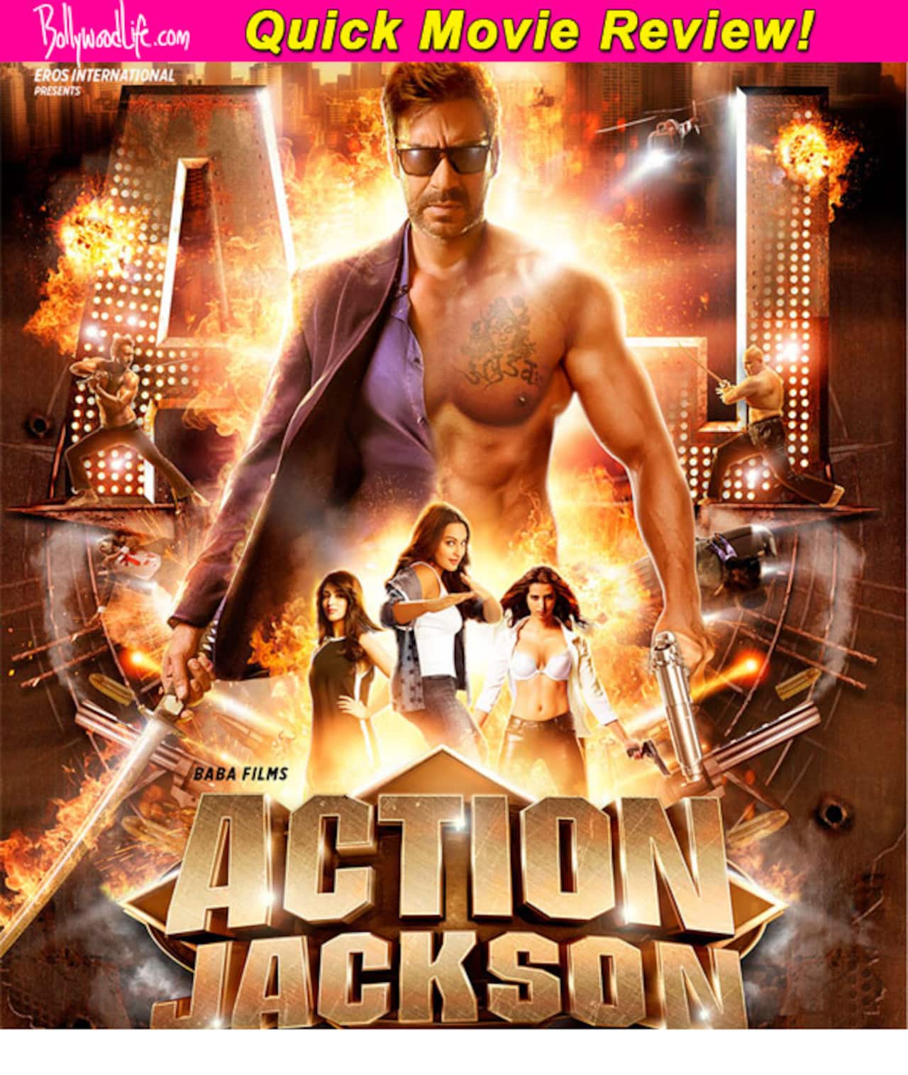 Action Jackson quick movie review Ajay DevgnSonakshi Sinha