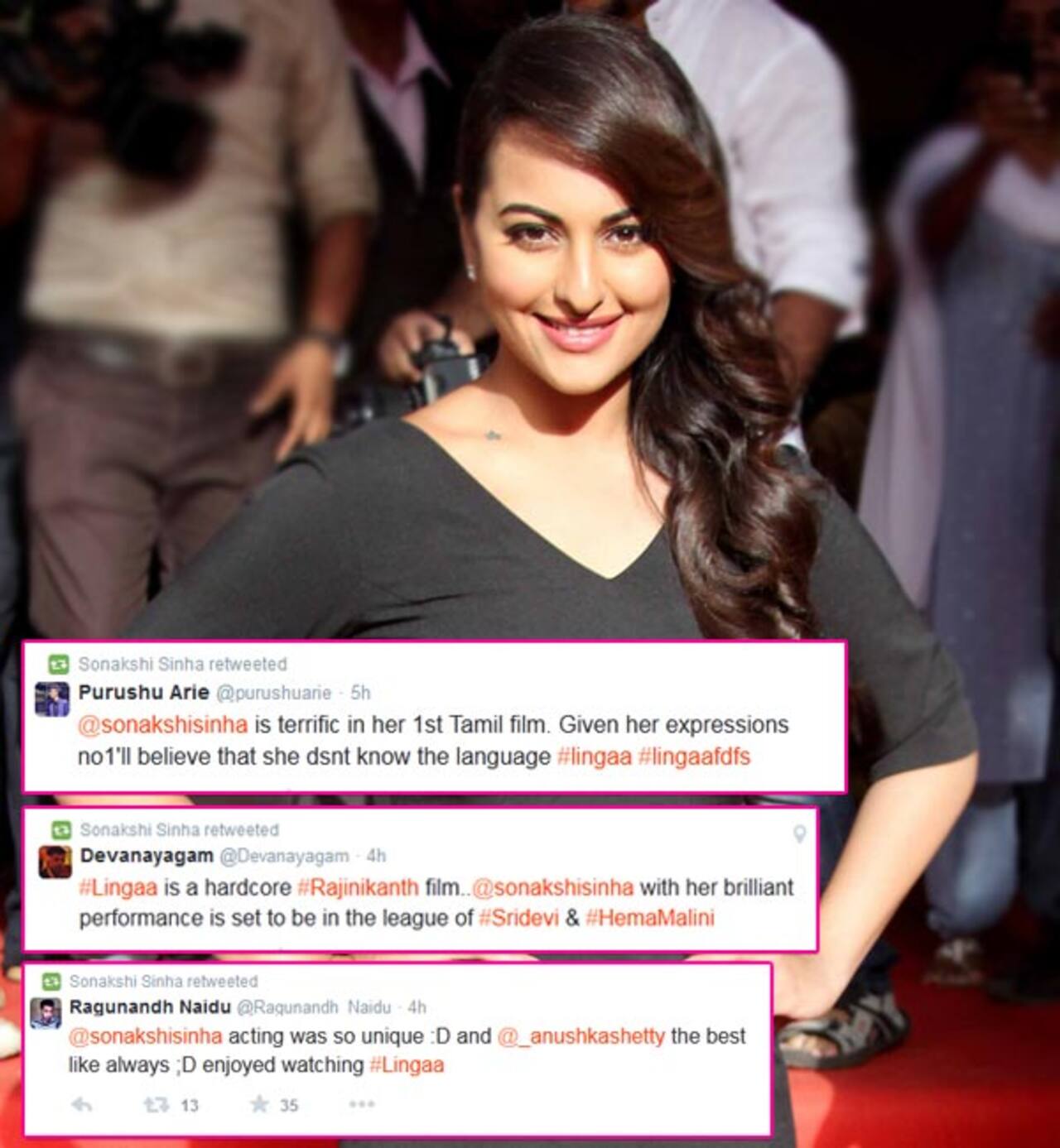 Sonakshi Sinha Gets Thumbs Up For Her Tamil Debut With Rajinikanths Lingaa Bollywood News