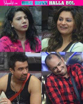 Bigg Boss 8 Halla Bol: Sambhavna Seth throws her shoe at Dimpy Mahajan while Ajaz Khan beats Ali Quli Mirza
