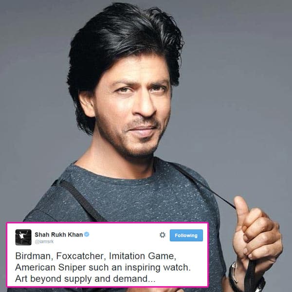 Shah Rukh Khan completely awed by Birdman, Foxcatcher, American Sniper ...