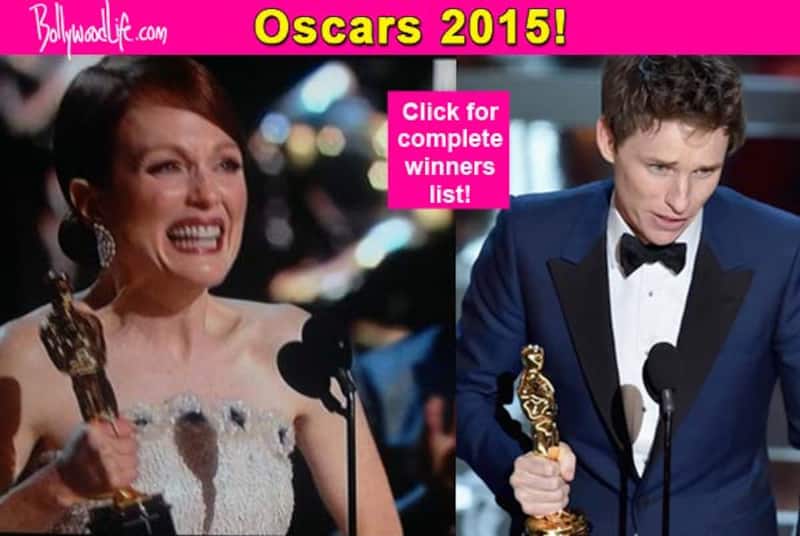 Oscars 2015 winners: Eddie Redmayne, Julianne Moore walk away with the trophies - view complete list!