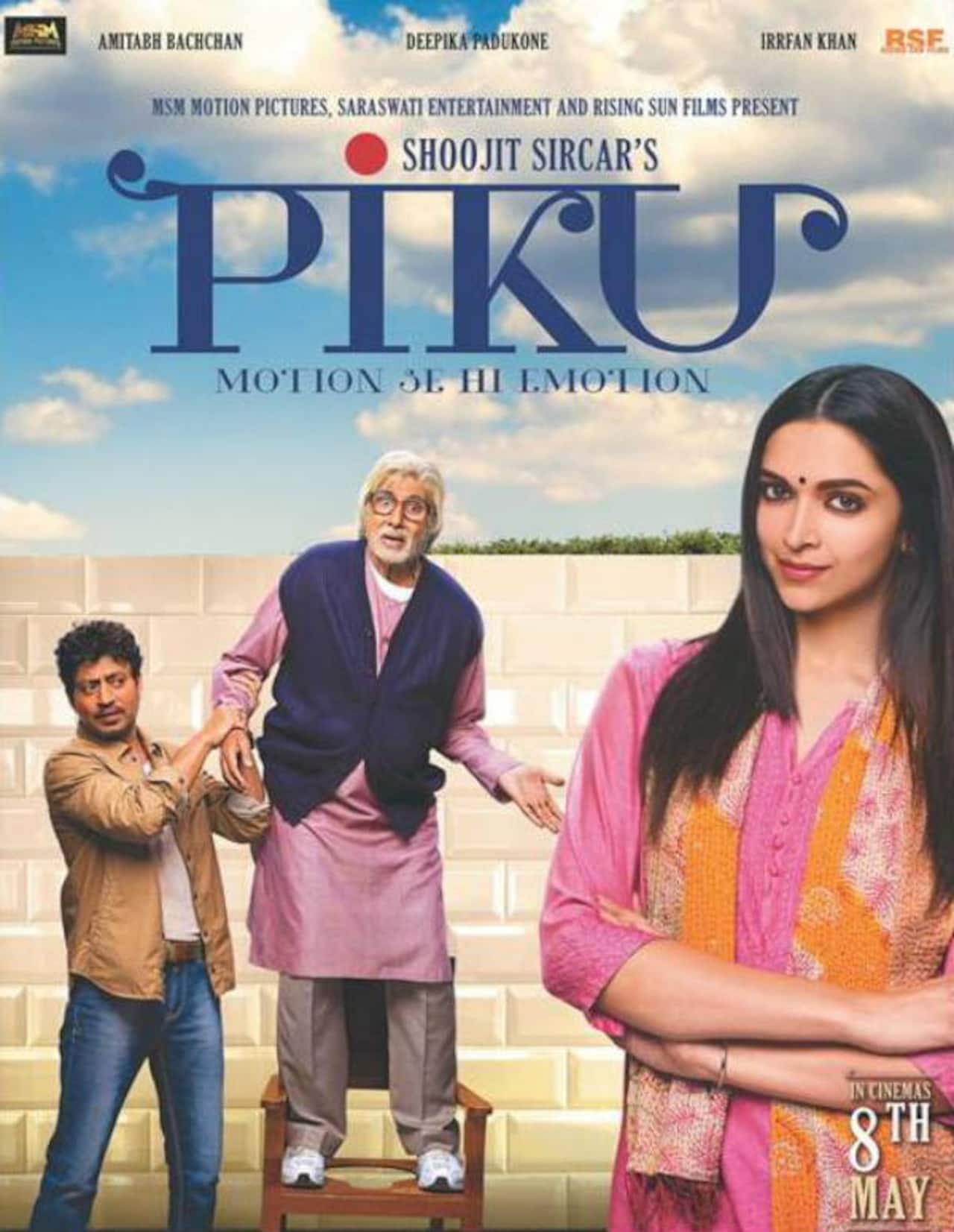 Piku posters: Amitabh Bachchan stands on a potty chair while Deepika