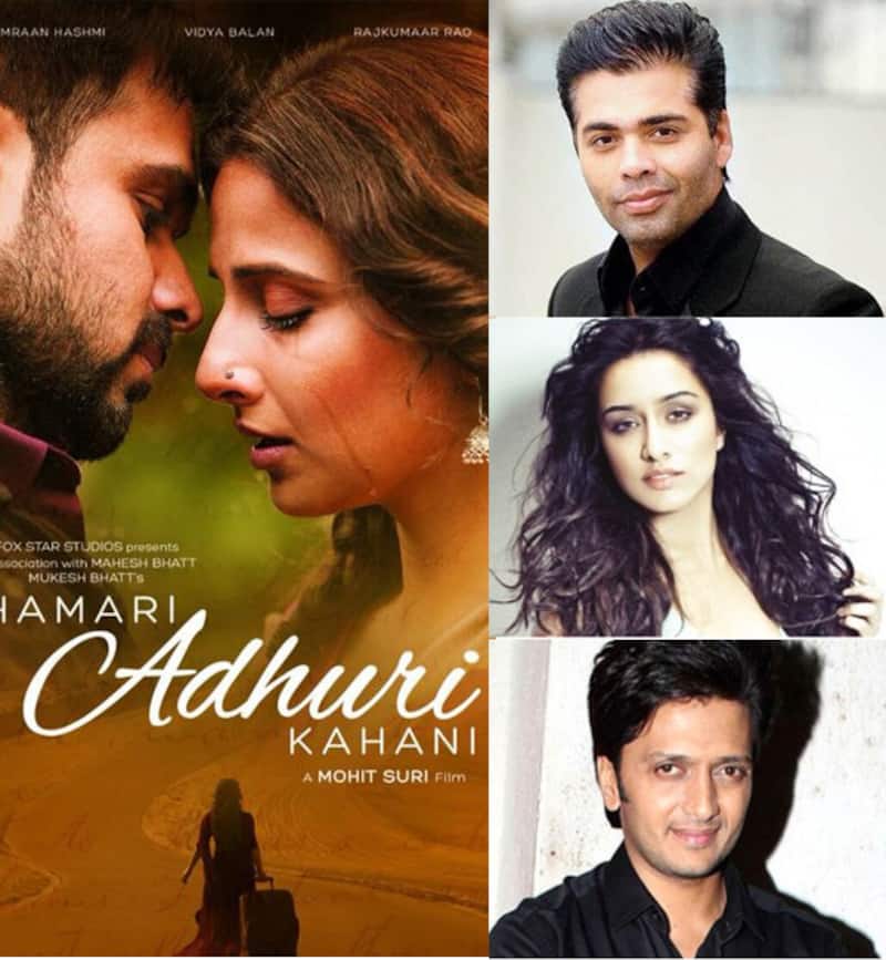 Shraddha Kapoor, Karan Johar, Riteish Deshmukh are going gaga over Emraan Hashmi-Vidya Balan's Hamari Adhuri Kahani trailer!