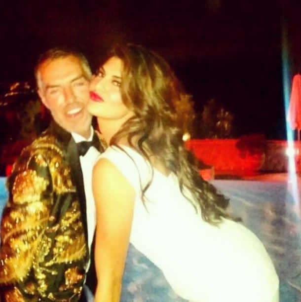 Jacqueline with fashion designer Dean Caten at Naomi's party