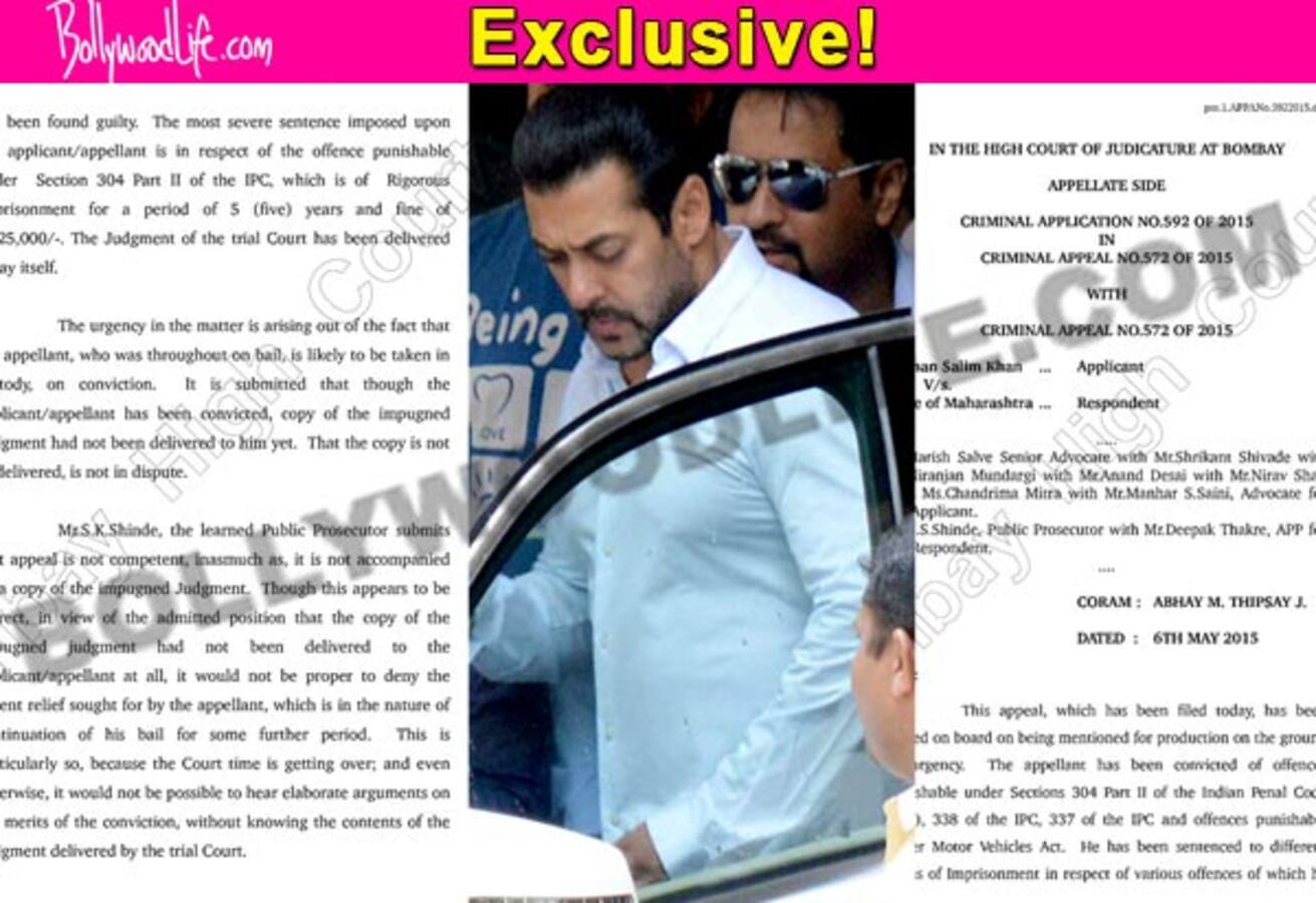 Leaked Salman Khans 2002 Hit And Run Case Sentence Suspension Order By Court View Pics 