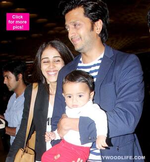 Riteish Deshmukh and Genelia D'Souza step out with baby Riaan for the first time ever and we can't get over the cuteness!