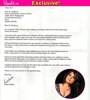 Richa Chadda appeals to PETA; registers complaint with High Court against horse carriages