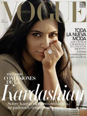 Kim Kardashian poses without makeup on the cover of Vogue!