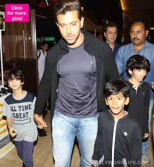 Daddy Hrithik Roshan's day out with his kids Hrehaan and Hridhaan - view pics!