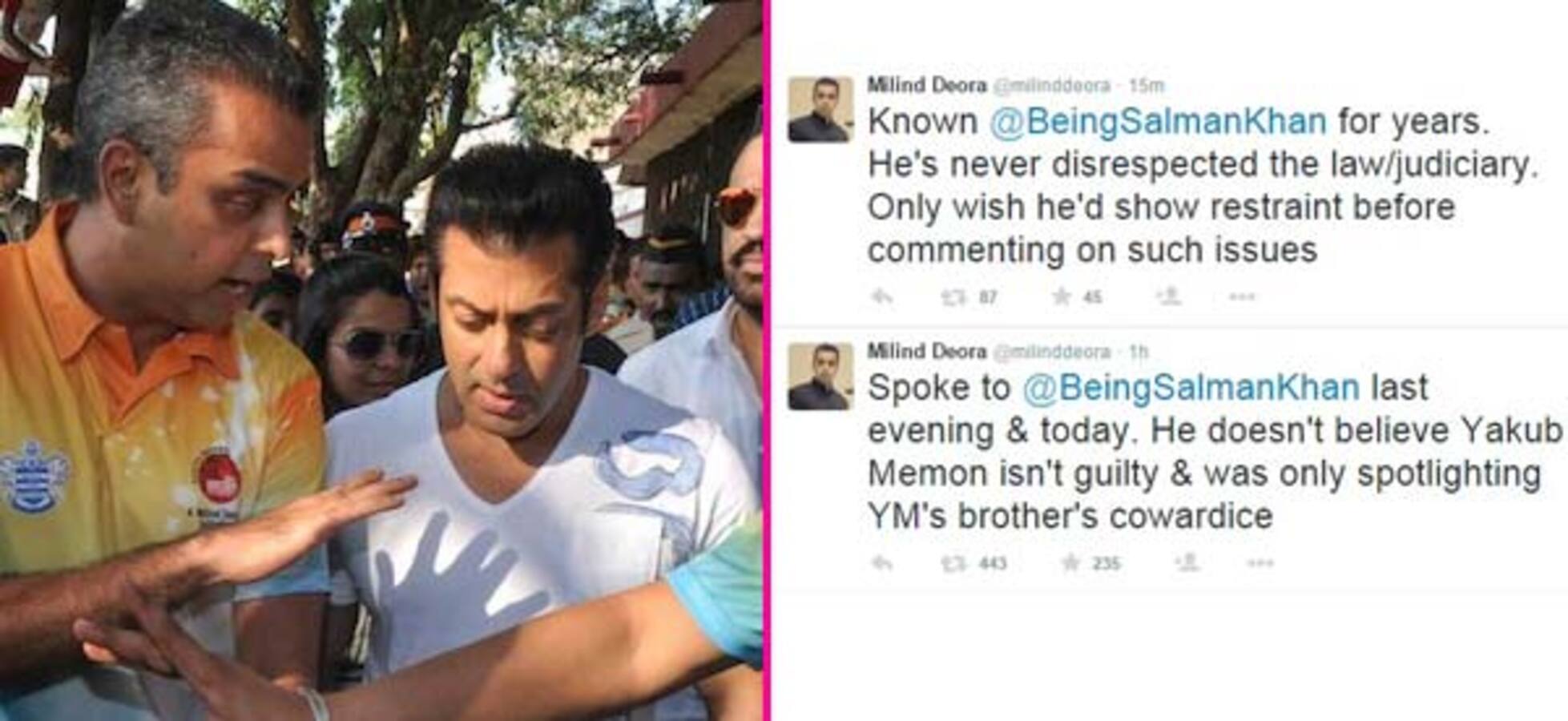 Milind Deora comes out in support of Salman Khan? - Bollywood News ...