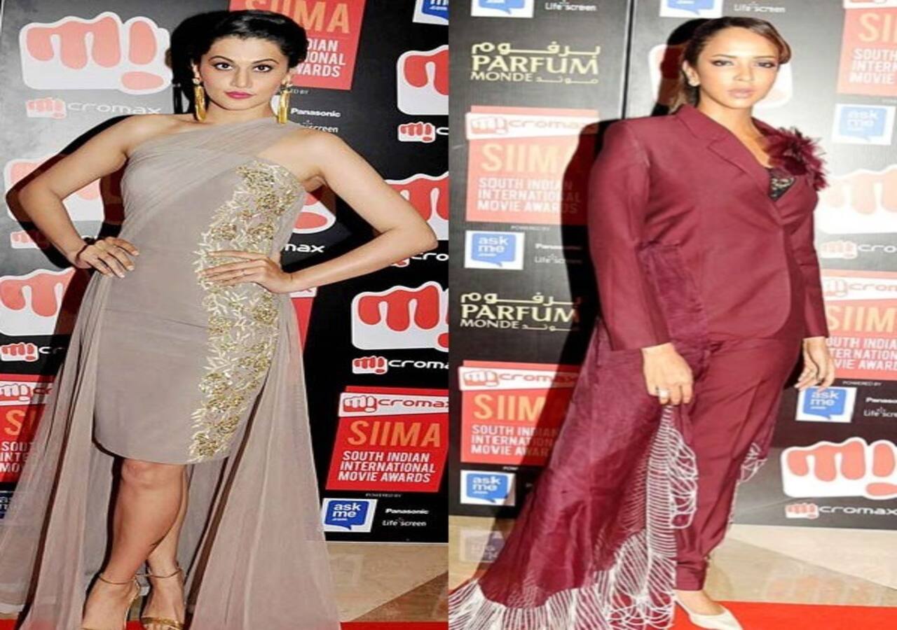 SIIMA 2015: Taapsee Pannu saves Lakshmi Manchu from wardrobe malfunction! -  Bollywood News & Gossip, Movie Reviews, Trailers & Videos at  Bollywoodlife.com