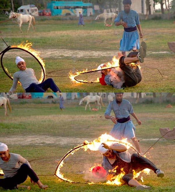 OMG! Akshay Kumar's leg catches fire while shooting for Singh is&nbsp;Bliing