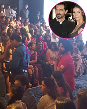 Arjun Rampal and wife Mehr Jesia spotted together at Lakme Fashion Week 2015!