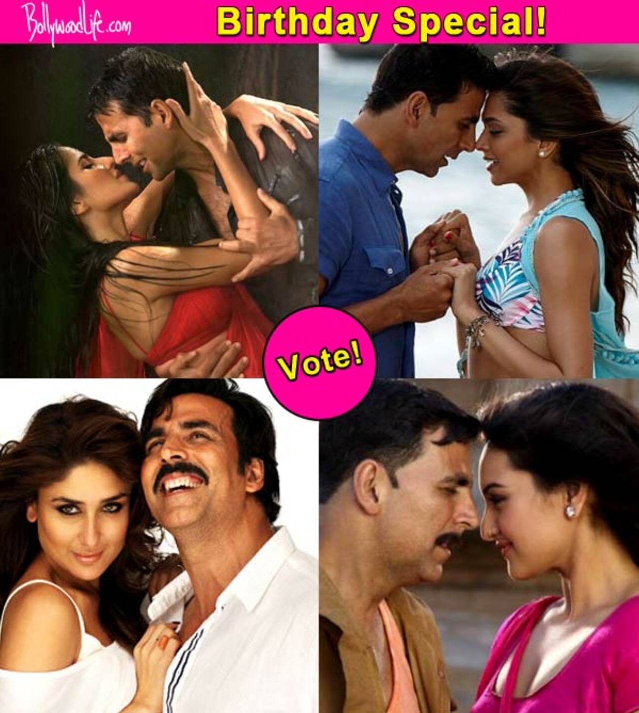 Katrina Kaif, Kareena Kapoor, Priyanka Chopra, Deepika Padukone, Sonakshi Sinha - Who looks good with Akshay Kumar? Vote!