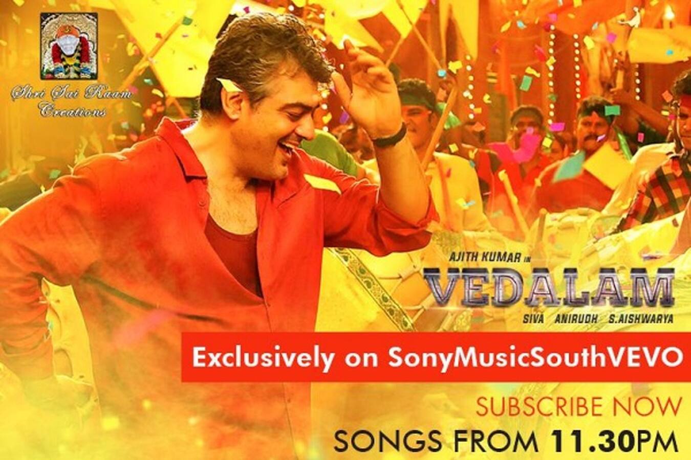 Ajith's Vedalam music to be out tonight at 11:30 pm! - Bollywood News &  Gossip, Movie Reviews, Trailers & Videos at 