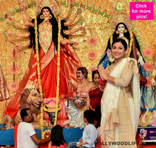 Check Out HQ Pics Of Vidya Balan Celebrating Durga Puja With Family ...