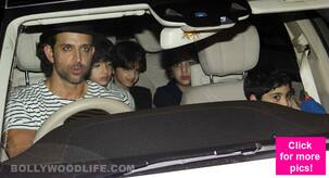 Hrithik Roshan takes his kids Hrehaan and Hridhaan out for a movie - view pics!
