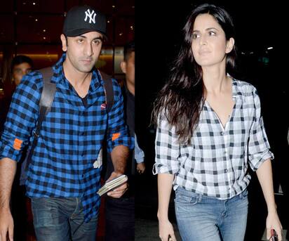 Katrina Kaif and Ranbir Kapoor wear similar t-shirts on same day!