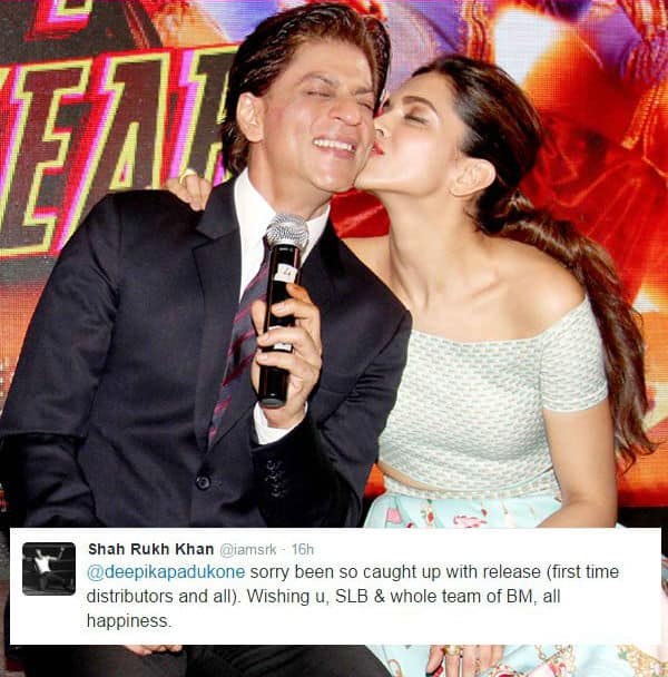 SRK gives heartfelt comment on 'Dilwale-Bajirao Mastani' clash