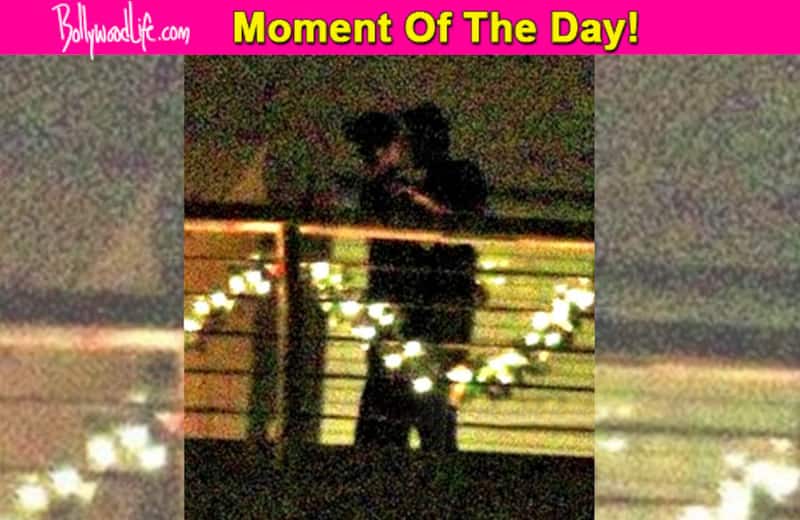 How romantic! Katrina Kaif and Ranbir Kapoor spotted KISSING at their love pad - view pic!
