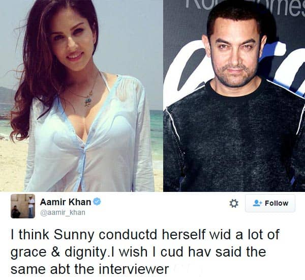 Aamir Khan Showed Support For Sunny Leone And Her Heart Dropped