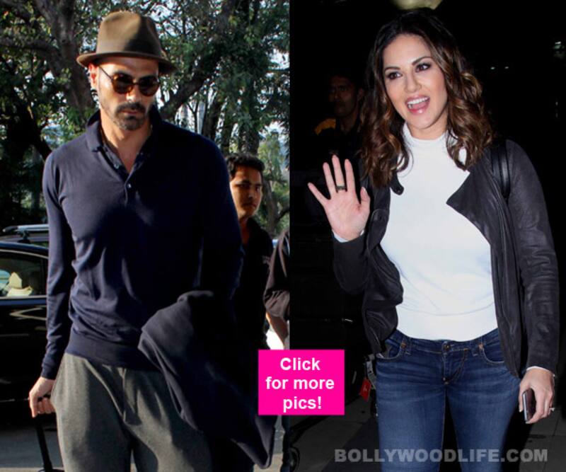 Arjun Rampal and Sunny Leone UP the fashion game at the airport - view HQ pics!