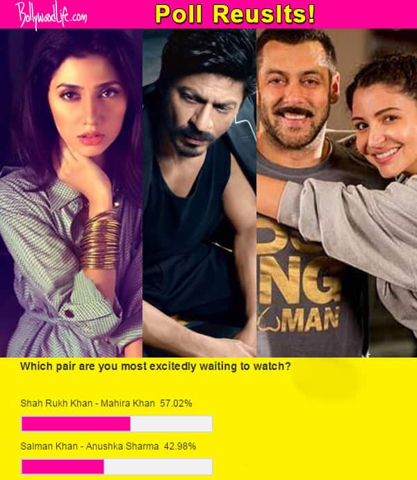 Fans more EXCITED about Shah Rukh Khan romancing Mahira Khan than Salman Khan wooing Anushka&nbsp;Sharma!