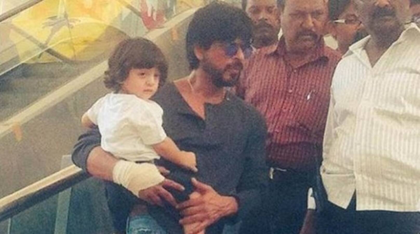 What is AbRam doing on the sets of Shah Rukh Khan's Raees? View pic