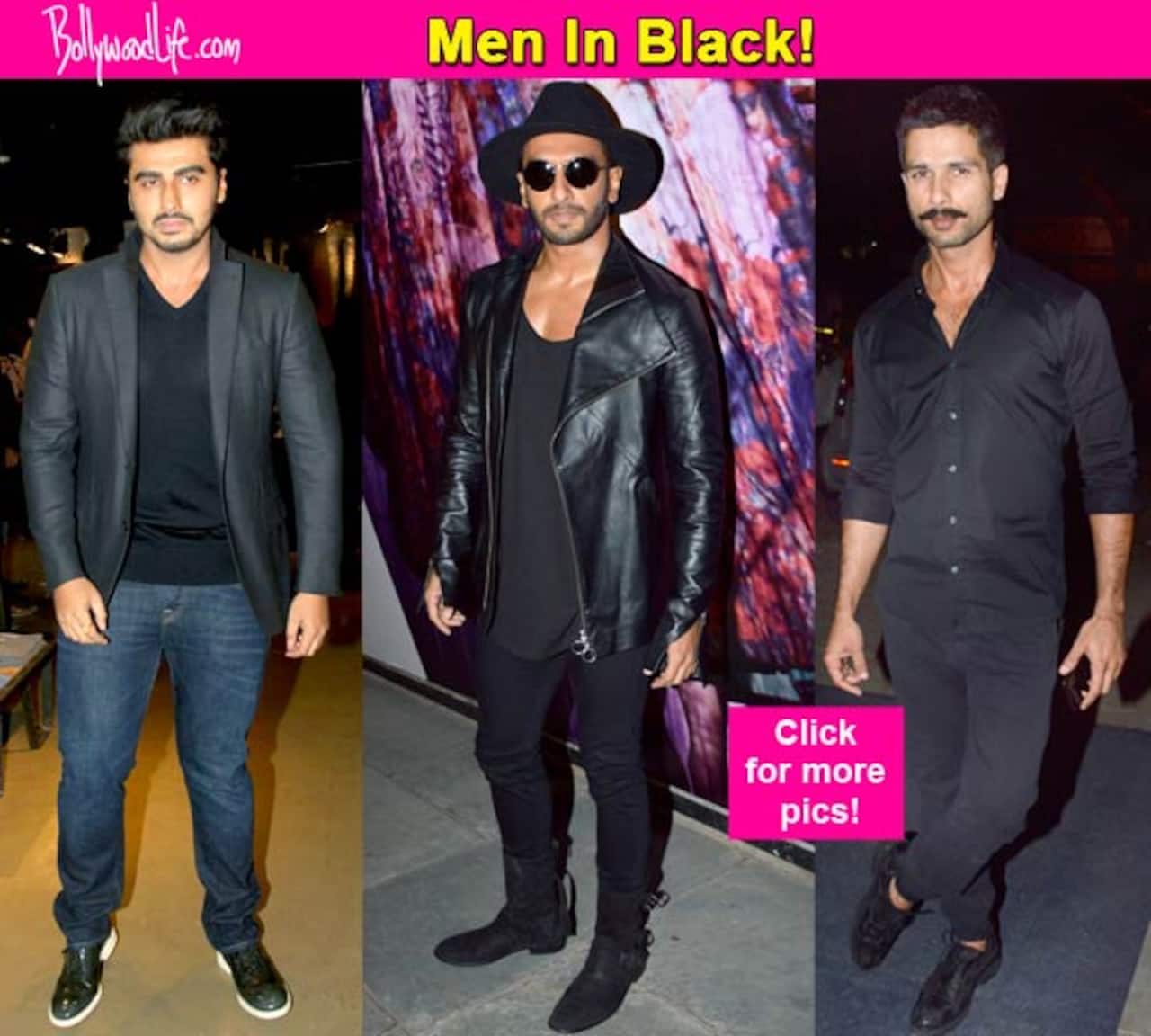 Men in black! Ranveer Singh, Shahid Kapoor, Arjun Kapoor look dapper as they attend an event - view HQ pics!