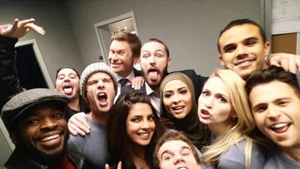 Priyanka Chopra with her Quantico co-stars and P K Subban