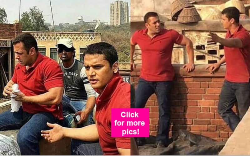 Caught! Salman Khan with his body double during an action sequence in Sultan!