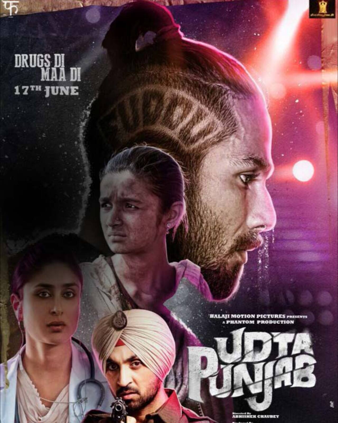 Udta Punjab New Poster Shahid Kapoor Kareena Kapoor Khan Alia Bhatt And Diljit Dosanjh Will