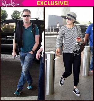 Spotted: Preity Zinta accompanied by hubby Gene Goodenough on their way to Chandigarh!