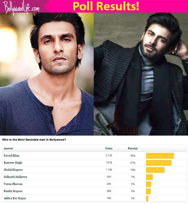 Fawad Khan BEATS Ranveer Singh to be the most DESIRABLE man in Bollywood - view&amp;nbsp;results!