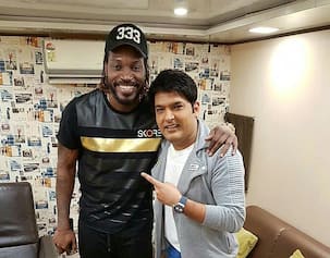 Kapil Sharma poses with his mad friend-RCB run machine Chris Gayle!