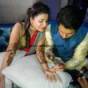 Sambhavna Seth is a lady in red at her mehendi ceremony - view pics!