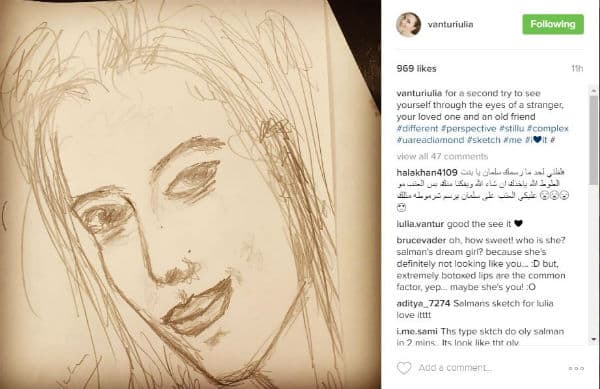 Aww Did Salman Khan Just Sketch His Girlfriend Iulia Vantur