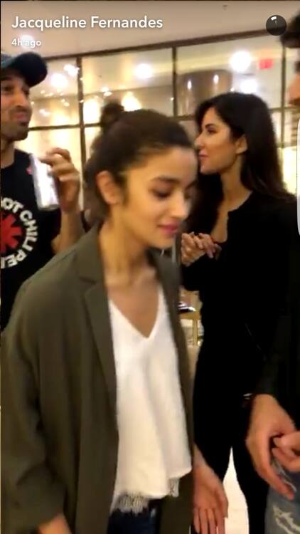 Katrina, aditya and Alia at jacqueline's birthday