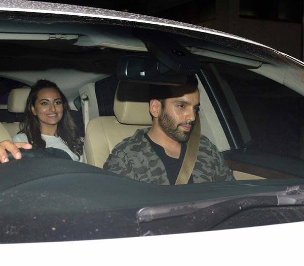 Sonakshi Sinha, Aditya Thackeray attend Rustom screening with Akshay ...