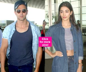 Hrithik Roshan and Pooja Hegde ace airport style in denims - view HQ pics!